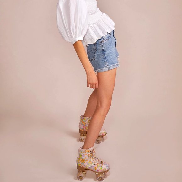 Floral Print Roller Skates - Picture 2 of 3